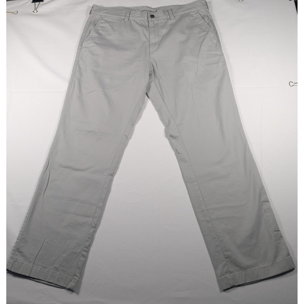 Duck Head Chinos Mens 36x30 Gray Khaki Straight Leg Cotton Twill Pants WORKWEAR